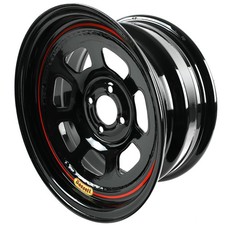 Bassett Rolled Shell 15x7 4x100mm Steel 2pc Black Gloss Set Of 4 Wheels 57rh4