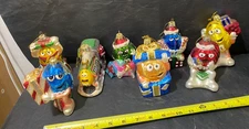 M&Ms Glass Blown Ornaments Kurt Adler lot of 8