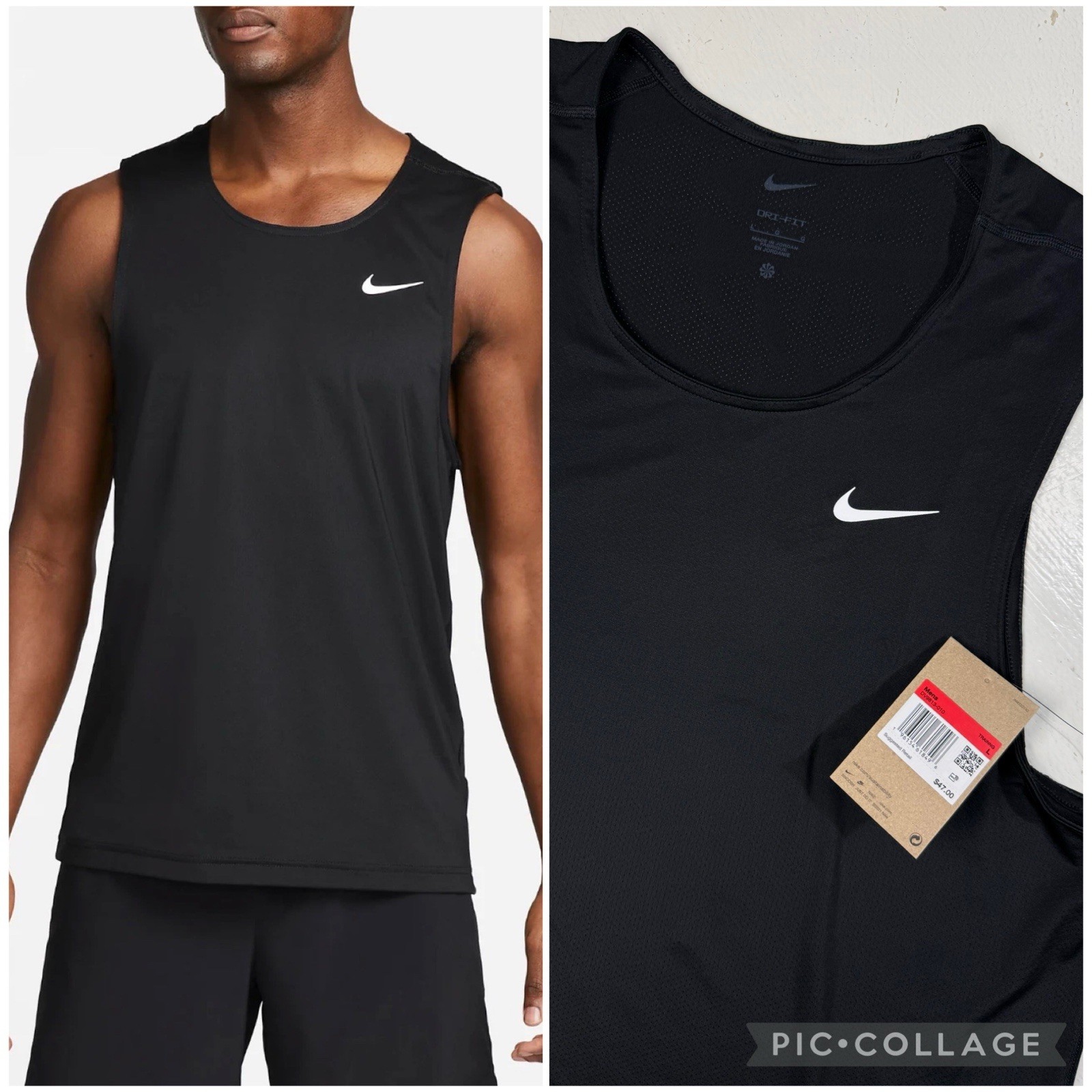 Nike Dri-FIT Ready Tank Top Men's Size Large Black Stretch DV9813-010 New L thumbnail 10