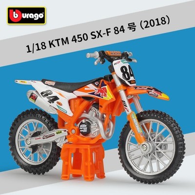 1:18KTM 450 SX-F 2018 off-road racing simulation alloy finished motorcycle model