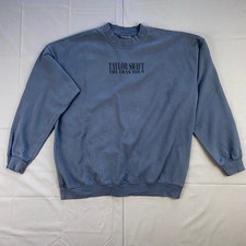 Taylor Swift The Eras Tour Crewneck Sweatshirt M Blue Gray 2023-2024 80 Cotton