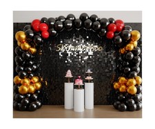 Black Shimmer Wall Backdrop 48pcs Sequin Shimmer Backdrop Panels, Photo Backd...