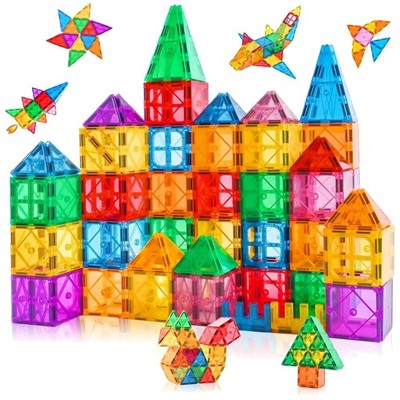 Magnetische Bausteine Kinder Set 64 Teile 3D Farbenspiel Bauklötze Spielzeug