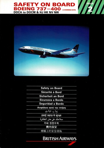 British Airways Code Aviation Safety Card BRITISH AIRWAYS - Boeing 737-400 - Code F616 (2nd ...