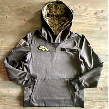 Nike NFL Salute to Service Denver Broncos Camo Hoodie - Boys Youth Large 14/16 