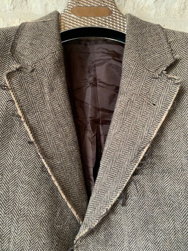 Giacca blazer marrone spina di pesce misto lana stile raro unico 38R - Foto 6 di 10