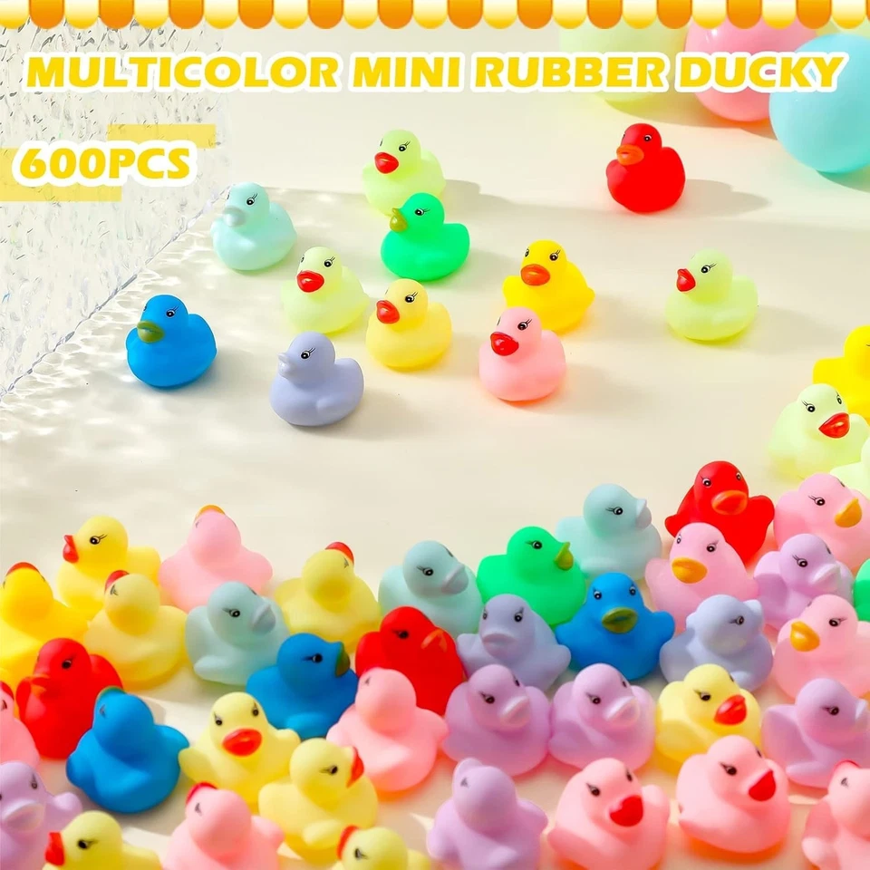 Juego de 300 piezas mini pato de goma a granel juguetes de baño mini patos coloridos bebé Foto 4 de 4