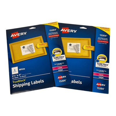 2 Avery Shipping Address Labels, Laser  Inkjet Printers, 108 Labels 3-1/3x4 READ