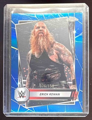 2025 Topps Wrestling Chrome WWE Erick Rowan Blue Refractor /150 #49