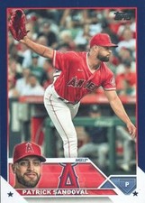 Patrick Sandoval 2023 Topps #327 Royal Blue Los Angeles Angels