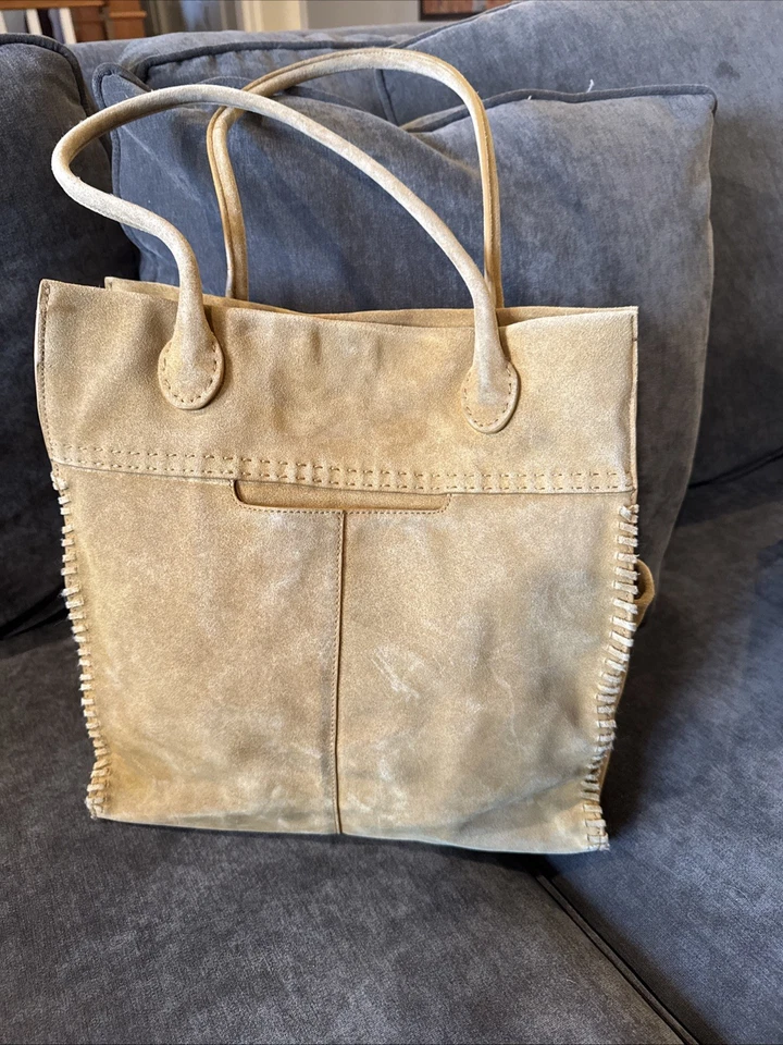 Suede Large Hobo Shoulder Bag With Fringe Camel Color Women’s Used - Image 2 of 4