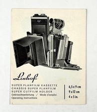 Linhof Super Cutfilm Holder INSTRUCTION MANUAL / OPERATING / USERS GUIDE