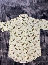 Vintage Short Sleeve Button Up Shirt Size 15 1/2 M 70 s 80 s