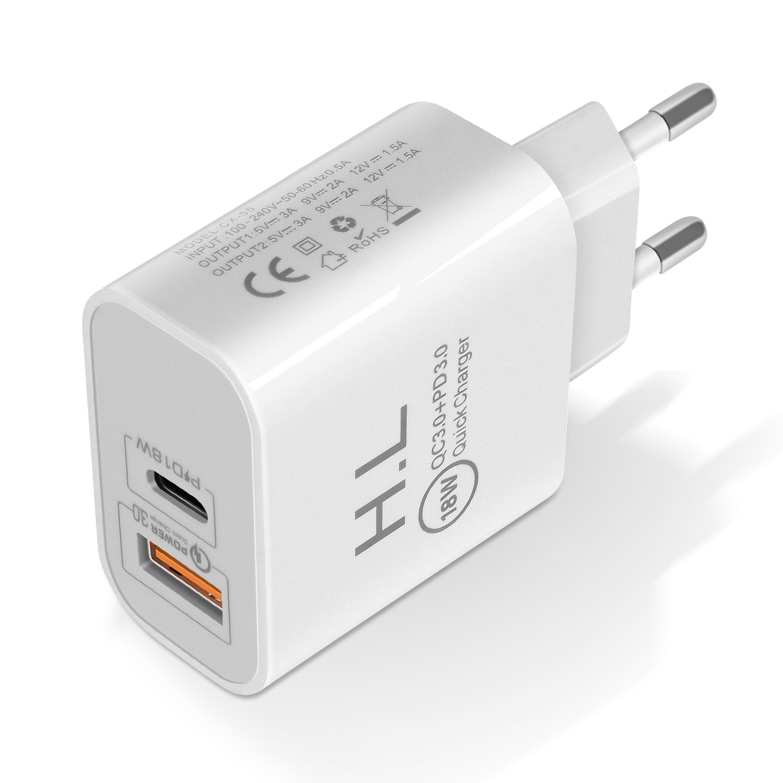 Chargeur rapide USB-C 20W Power Delivery pour smartphone et tablette