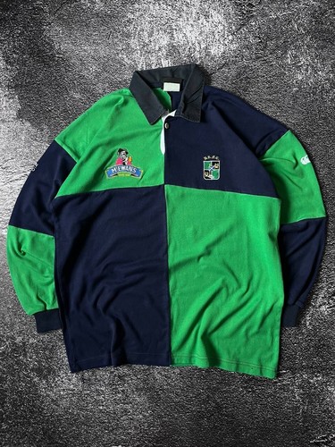 Rare Scotland Rugby Mc Ewan’s Cotton Oxford Rugby Long Sleeve Blue/Green XL