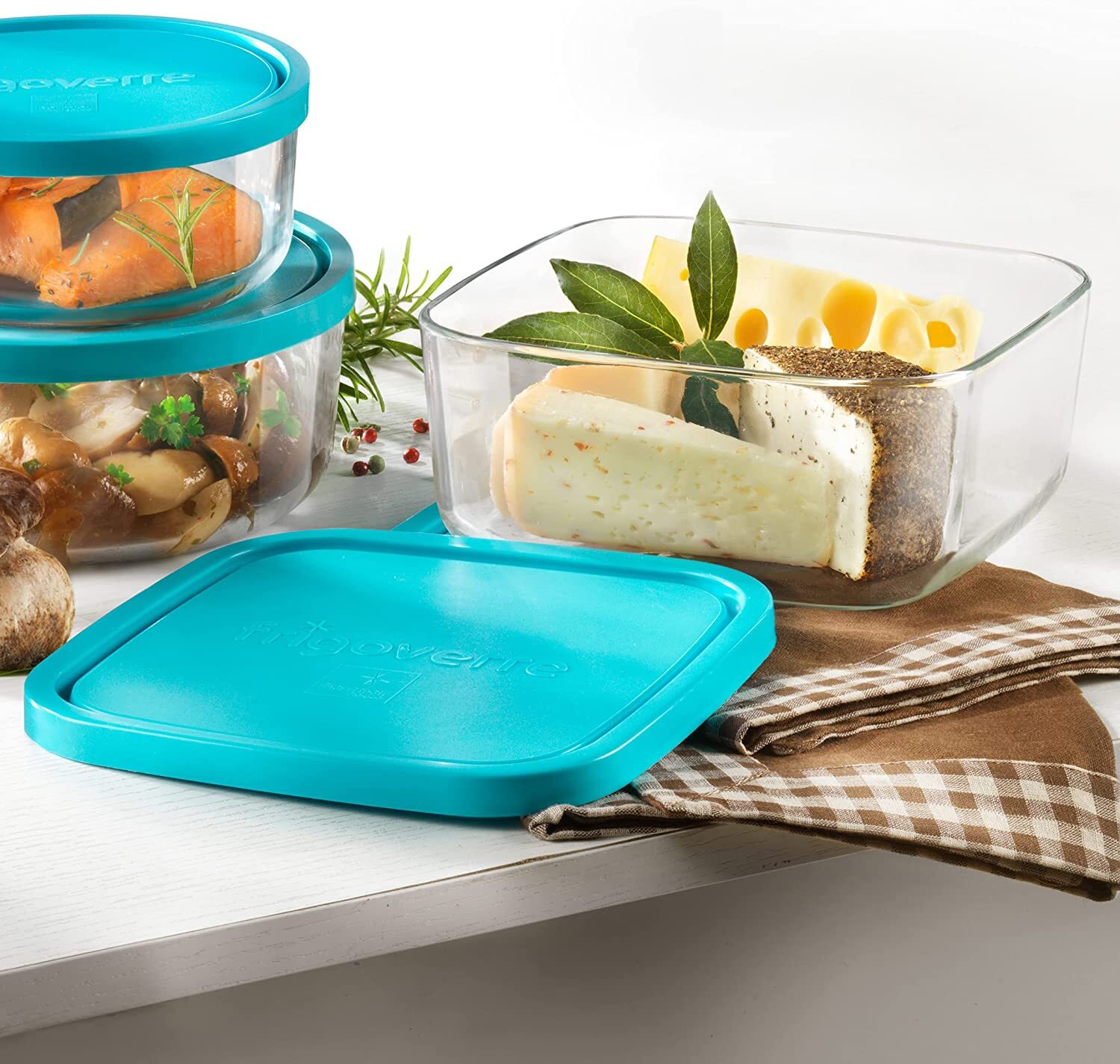 Bormioli Rocco Frigoverre Glass FoodStorage Containers with Lids, 3