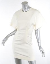 ISABEL MARANT Cream ECRU ROBE LALIA Short Sleeve Stretch Dress 4-36 NEW 665