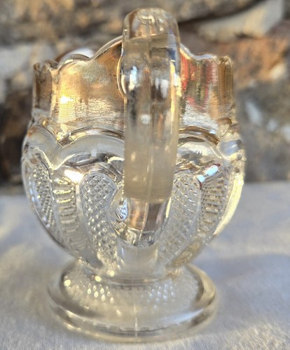 U.S. Glass Co. Texas Loop with Stippled Panel Creamer Pitcher EAPG c.1900 - Picture 4 of 6
