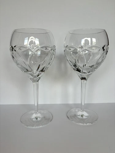 Set of 2 Waterford Crystal Clannad Water or Wine Glass 8 3/4" tall