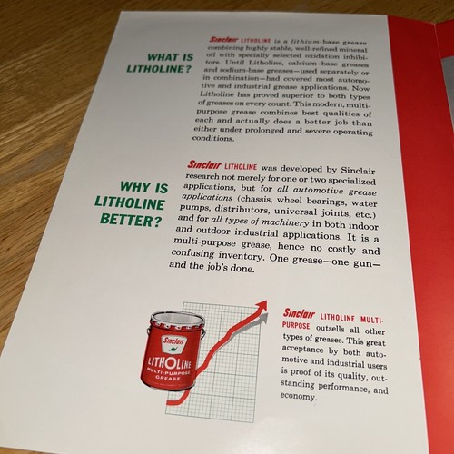 1963 SINCLAIR LITHOLINE MULTI-PURPOSE GREASE Brochure - Picture 3 of 6