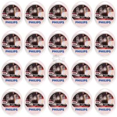 20x Philips Vision Plus +60% 2x H4 12V 60/55W P43t