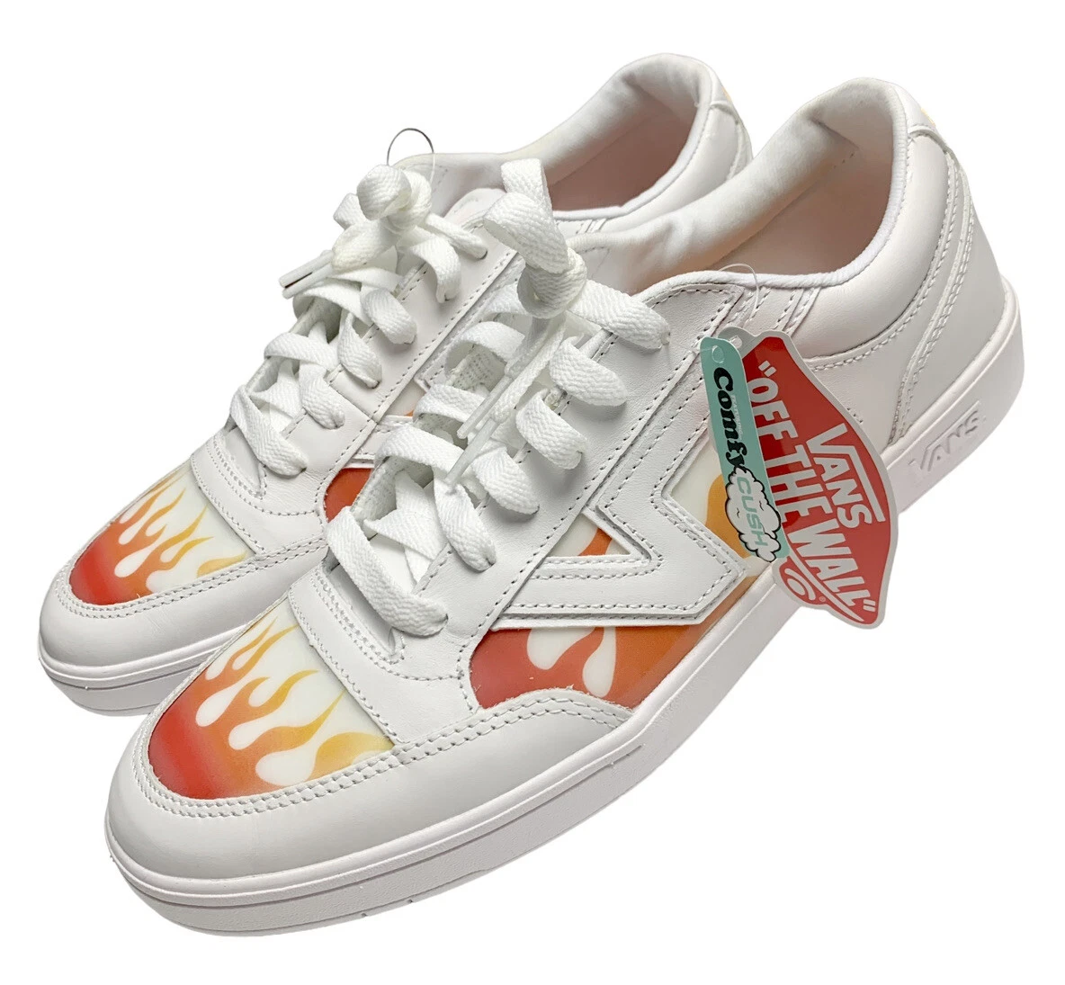 Scarpe da skateboard VANS uomo adulto taglia 10 5 Lowland CC bianche fiamma comode sneakers