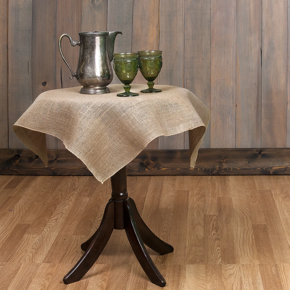 Tablecloth Burlap Natural Square Overlay 45 Inch By Broward Linens - Image 2 of 2