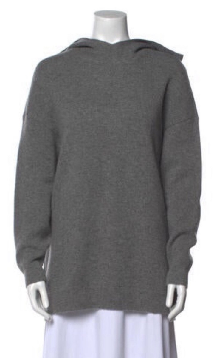 DIOR J'ADIOR 8' HOODED SWEATER Gray Cashmere with Rear DIOR J'ADIOR 8' HOODED SWEATER Gray Cashmere with Rear