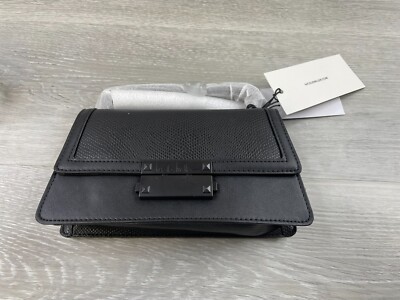 Nicole Miller Women's Black Leather Top Handle Satchel Handbag