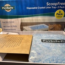 PetSafe PAC00-14229 Scoop Free Disposable Crystal Litter Tray  Lid 2 Pack