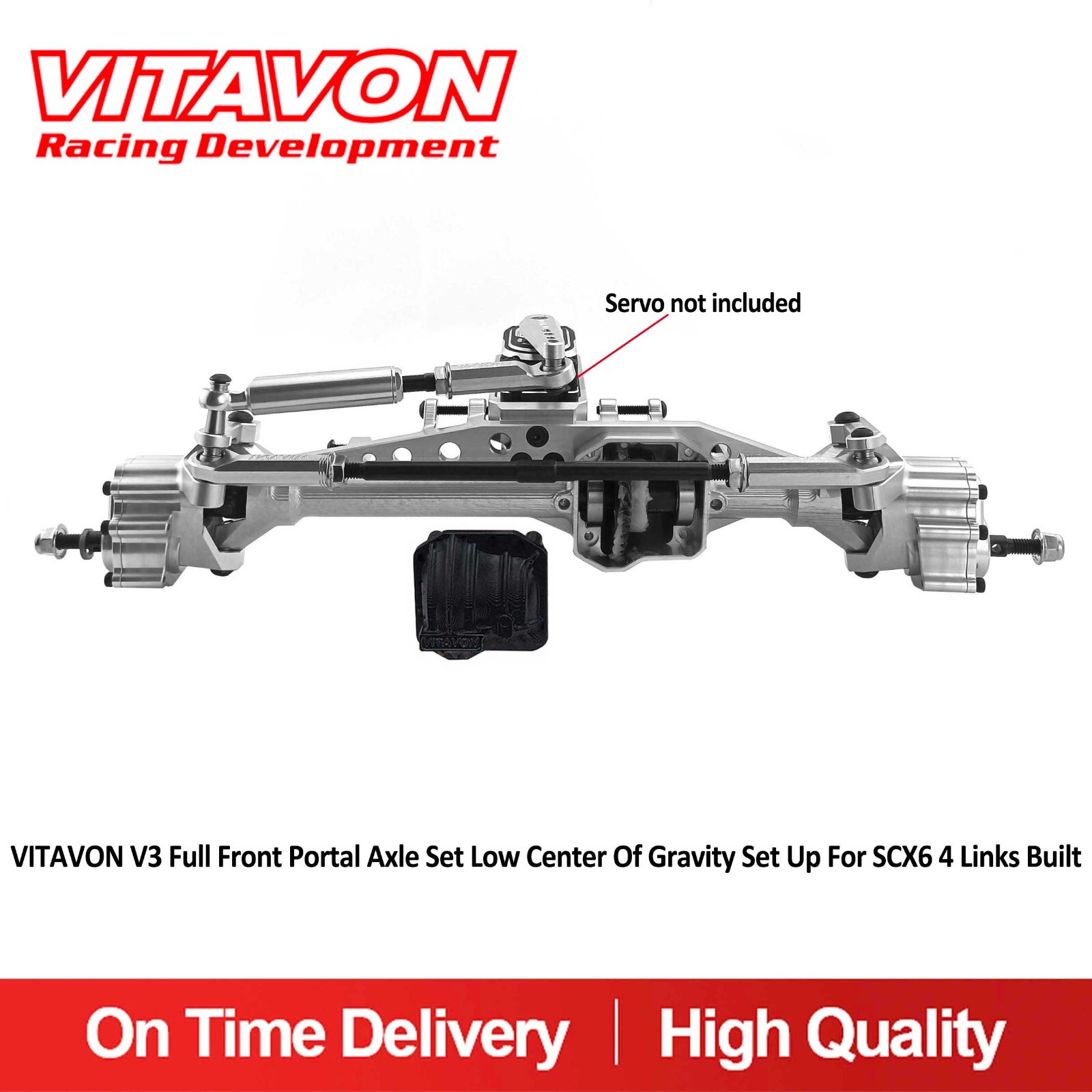 Vitavon V3 Full Front Portal Axle Set Low Center Of Gravity For SCX6 4Link Built