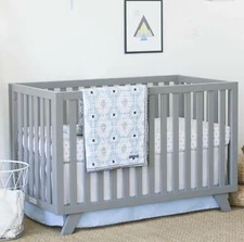 Petunia Pickle Bottom Southwest Skies 3-Piece Baby Crib Bedding Set in Grey/Blue