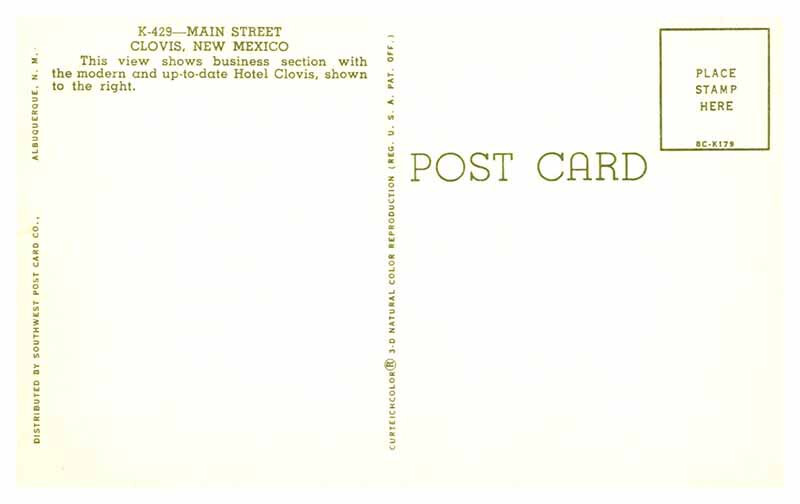 Postcard STREET SCENE Clovis New Mexico NM 10/19 AT5987 eBay