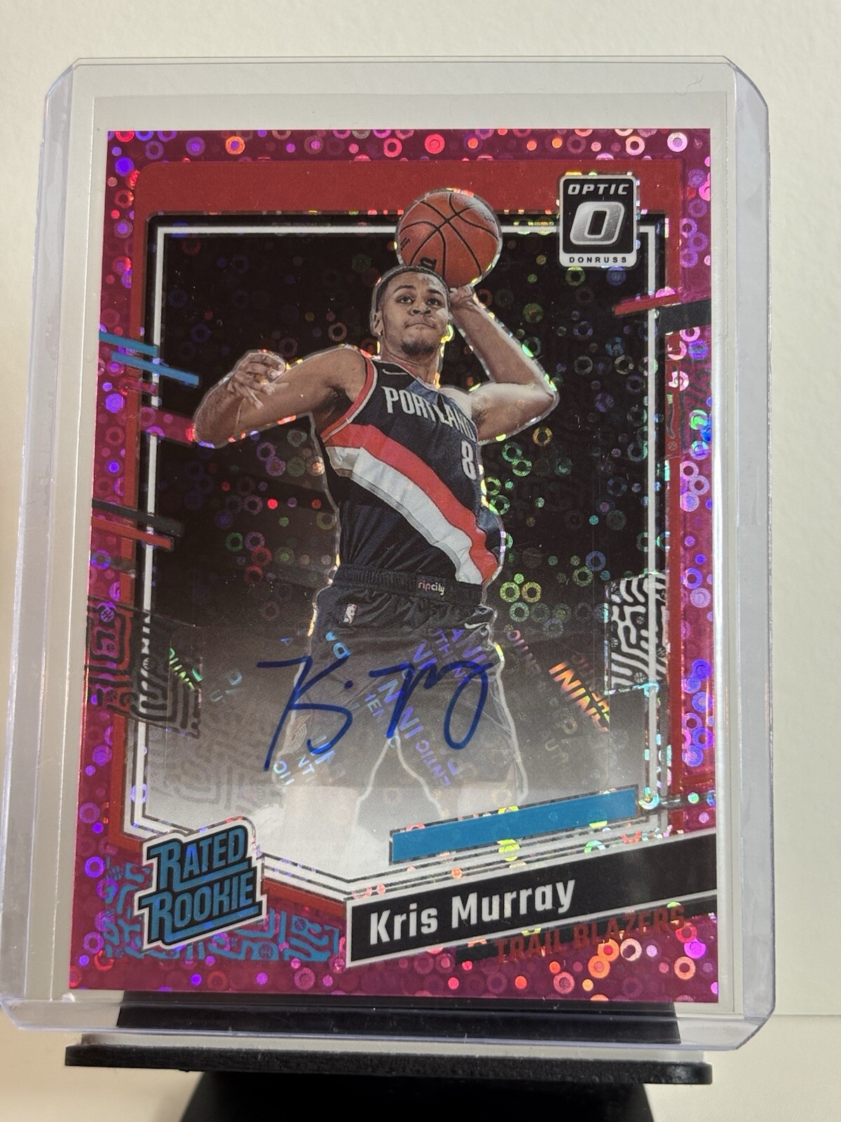 2023 Kris Murray Optic Rated Rookie Fast Break Pink Prizm Auto 03/25 #275 (RC)