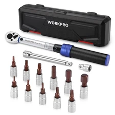 WORKPRO 1/4" Drive Click Torque Wrench 14PCS Inch Pound Torque Wrench Dual-Range