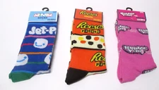 NEW 3 PAIRS MEN'S CREW SOCKS JET PUFF REESE'S PIECES BUBBLE YUM SIZE 6-12 #16