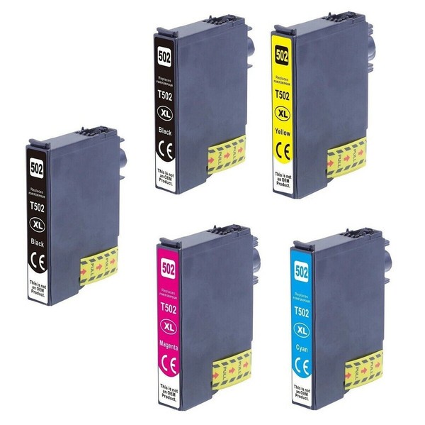 Tisanto Tinte Kompatibel Zu Epson T502XL 5Er Set B/C/M/Y-image