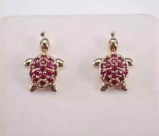 2Ct Round Cut Halo Lab Created Red Ruby Stud Earrings 14k Yellow Gold Plated