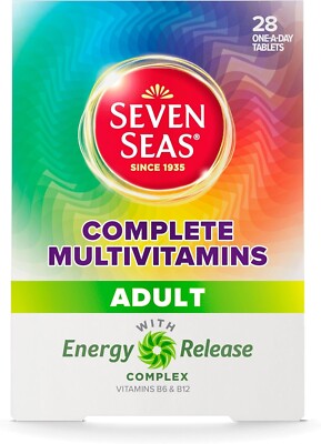 28 x Seven Seas Complete Multivitamine Erwachsene zur Energierückgabe Herz Haut Knochen