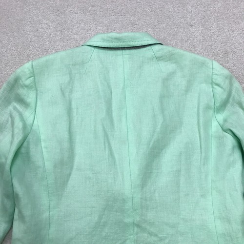 J. Crew Linen Blazer Womens 2 Light Green Button Front Jacket Light Coastal - Picture 23 of 24