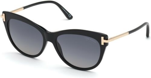 Tom Ford FT0437 S 05R ELENA Black Gold Frame Tom Ford FT0437 S 05R ELENA Black Gold Frame Grey Polarized  main image 4