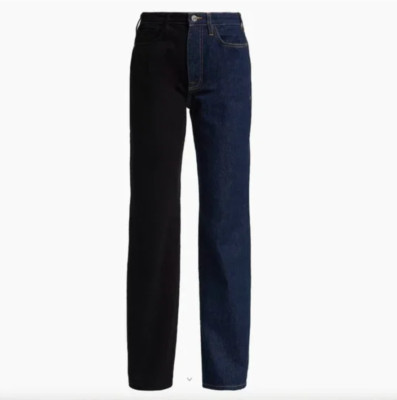 NWT FRAME Le Jane Two-Tone Straight-Fit Jeans