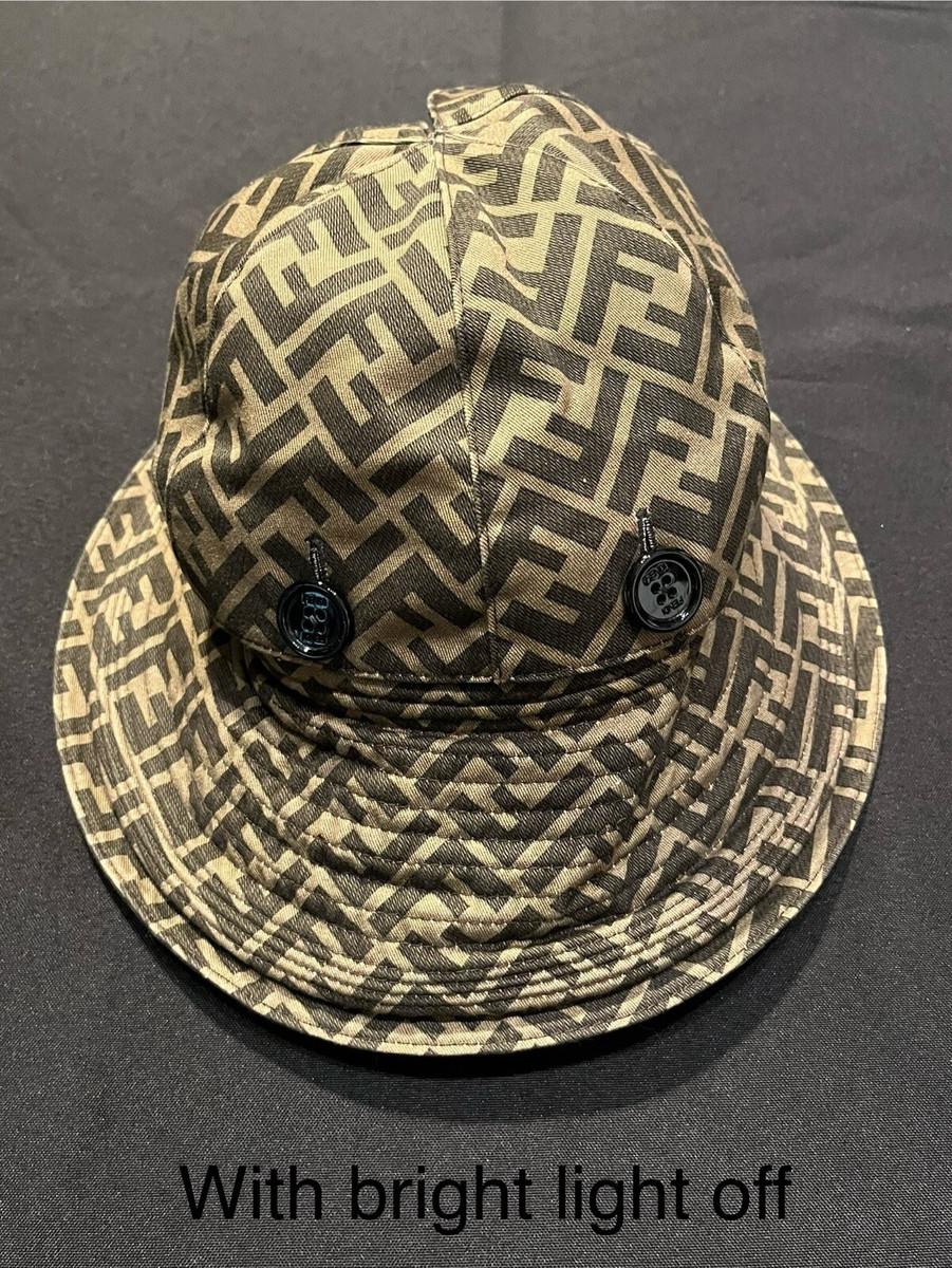 RARE FENDI ZUCCA HAT BUCKET STYLE CAP ITALY FF BUTTONS BEANIE