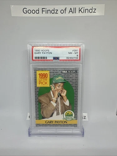 1990-91 NBA Hoops - 1990 Lottery Pick #391 Gary Payton (RC) PSA 8 SuperSonics