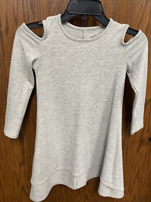    Cold Shoulder  Girls Afton Dress color gray pre owned size 5t