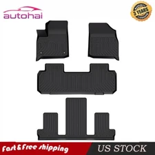 Fits 18-24 Chevy Traverse 7-Seat 3D Floor Mats All Weather Heavy Duty TPE Carpet