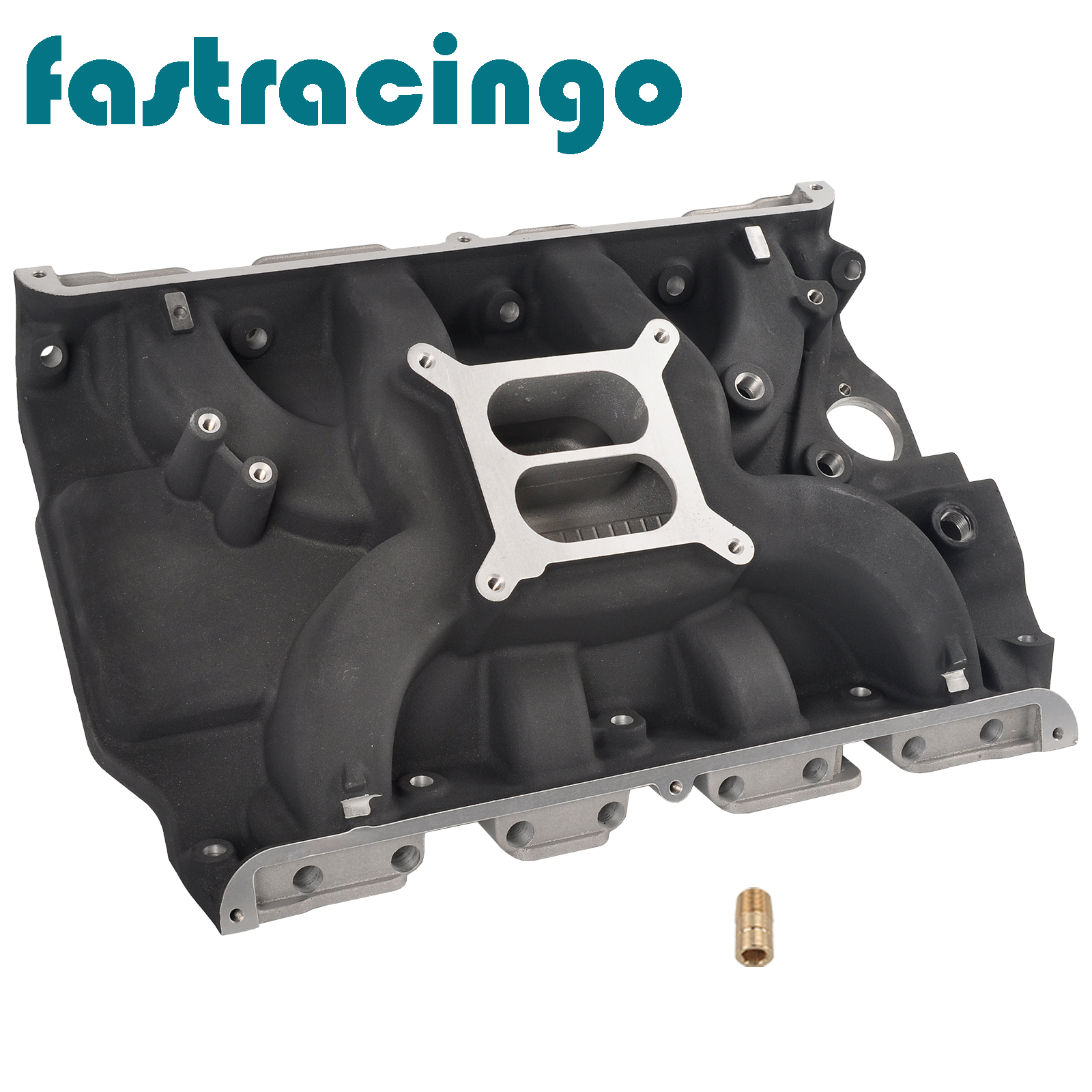 High-Performance Black Aluminum Dual Plane Intake Manifold for Ford FE 390-428 Engines
