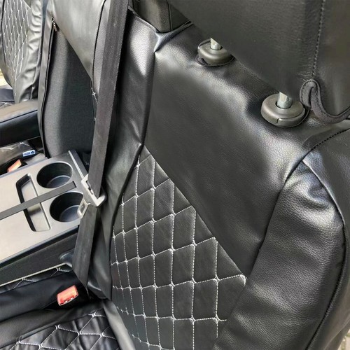 FULLY TAILORED LEATHER QUILTED SEAT COVERS for FORD TRANSIT CUSTOM 2013 on - Picture 6 of 12