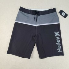 Hurley Swim Trunks Mens 28 Black Board Shorts Beach Outdoors Phantom Boardwalk