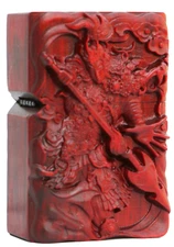 Natural Rosewood Carved Warrior Zhao Lighter Box For Zippo Insert Kit(Case Only)